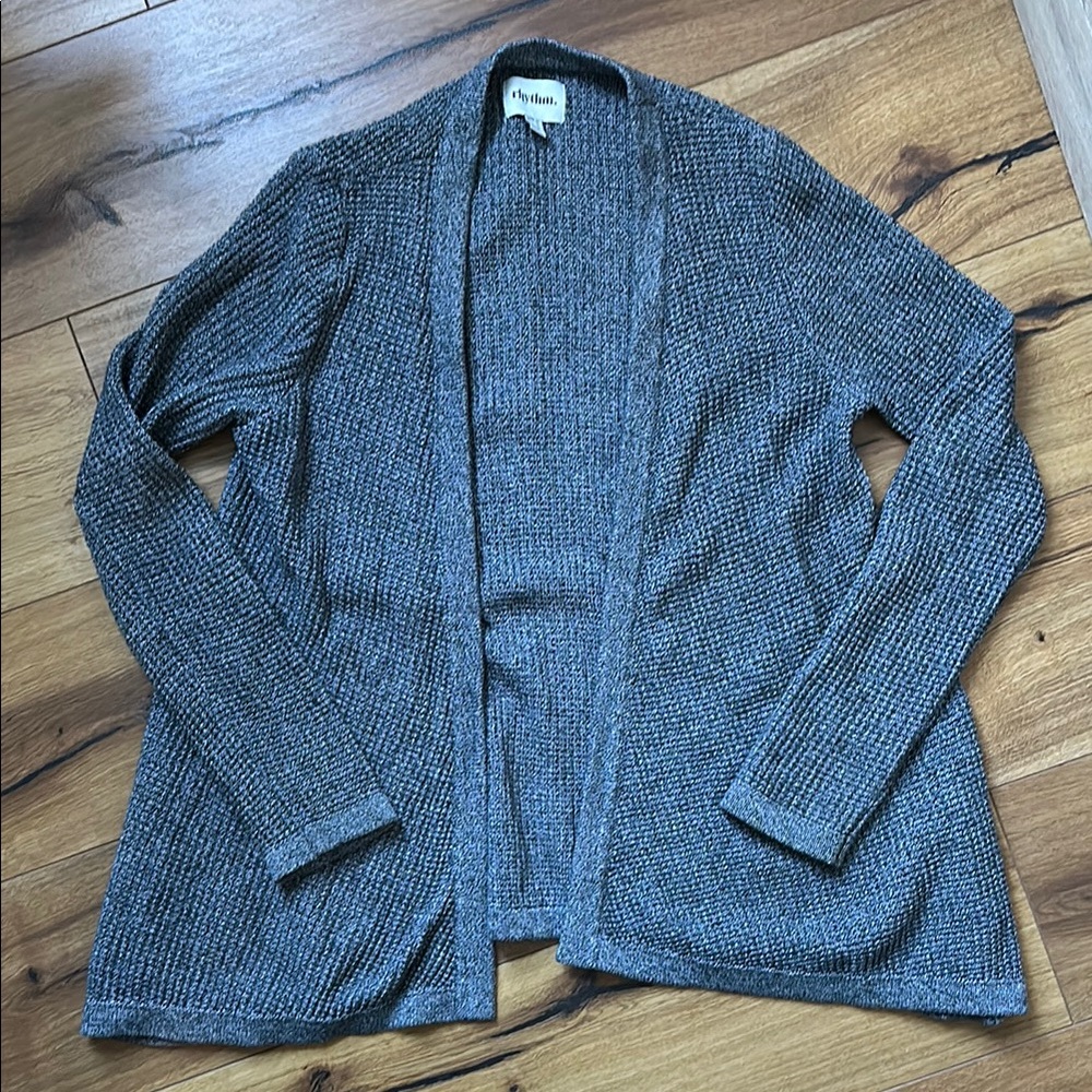 Gray Open-Front Cardigan